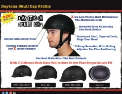 Daytona Skull Cap Helmet Black Cherry Metallic